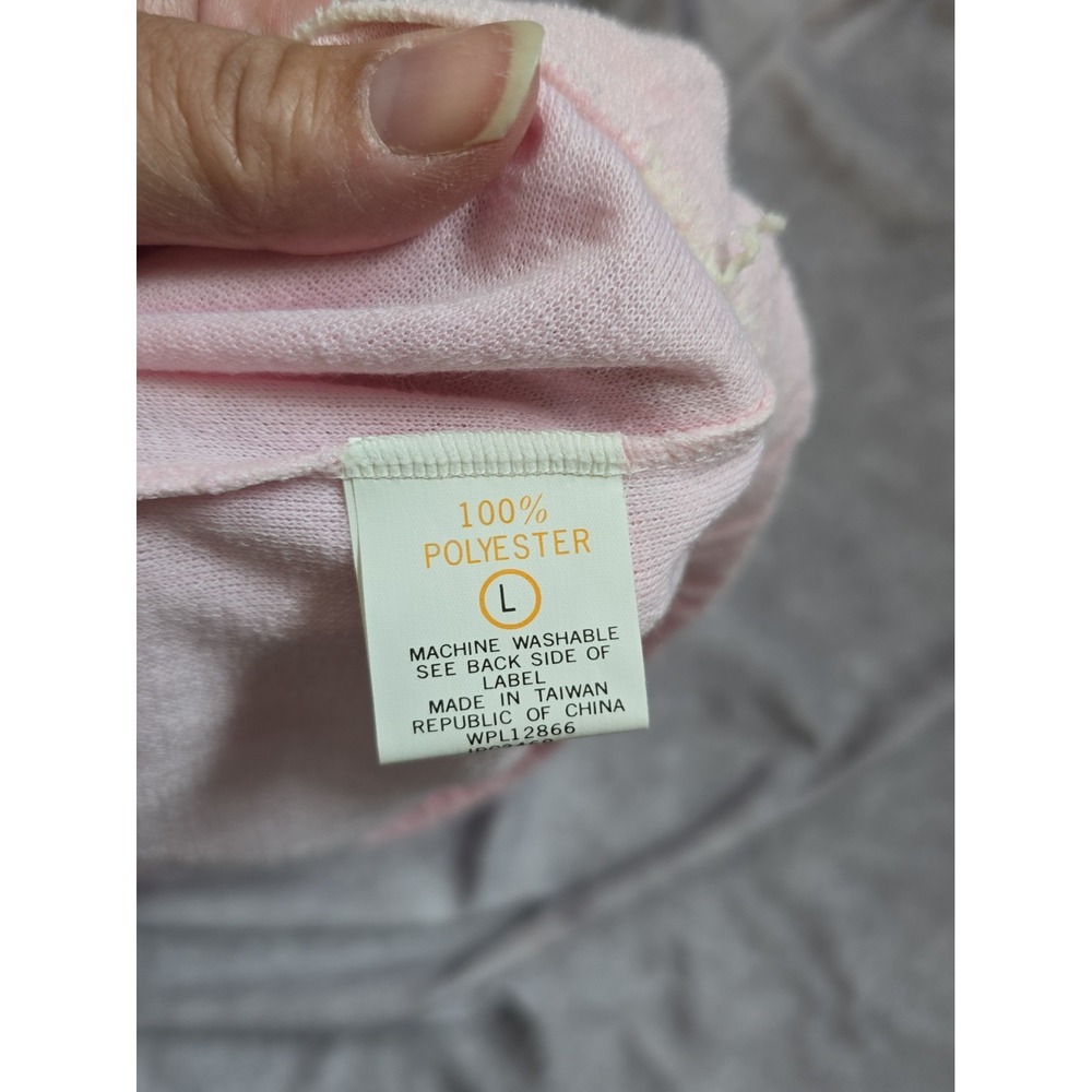 VTG 80s Montgomery Ward Pink Terry Cloth Shorts Set Floral Top L - Picture 10 of 15